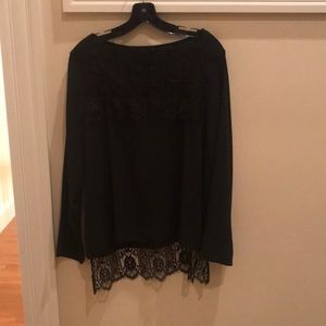 Kay Celine Black Lace Top Size Large